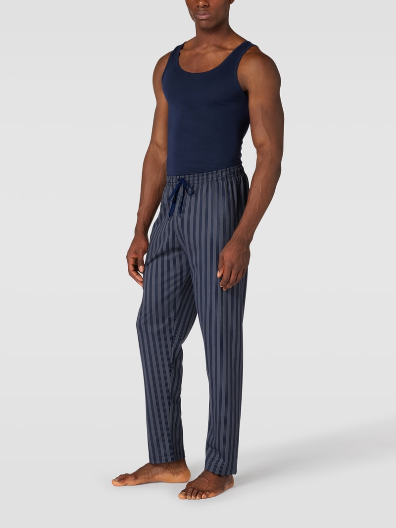 Pyjama-Hose aus Baumwolle mit Streifenmuster in mittelgrau