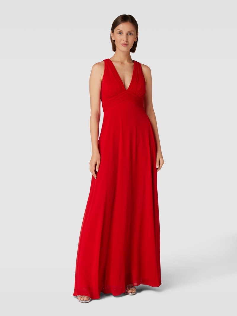 Abendkleid mit Taillenpasse in rot