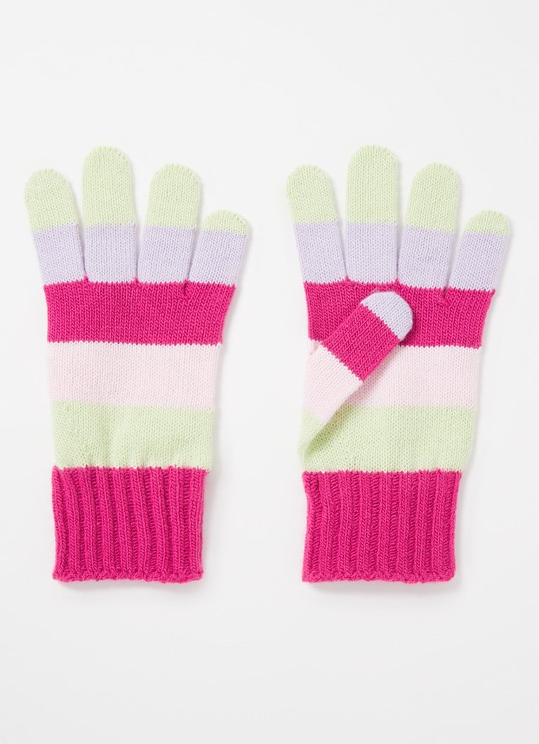 Mănuși Benetton din tricot fin cu dungi imprimate