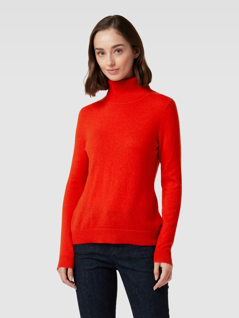 Kaschmirpullover in melierter Optik in orange