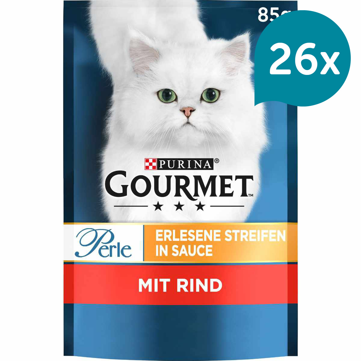 GOURMET Perle Erlesene Streifen in Sauce mit Rind bei ZooRoyal