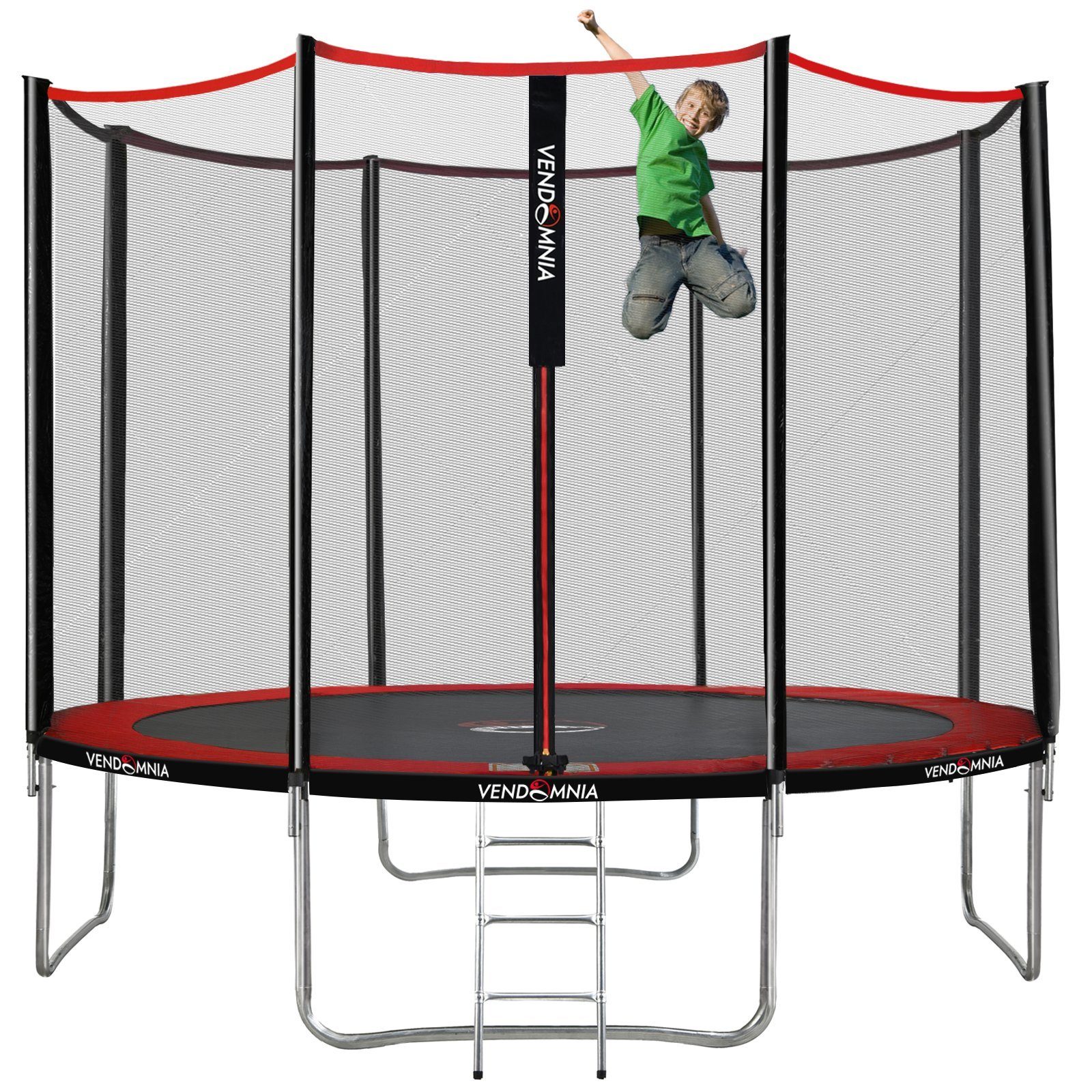 VENDOMNIA Fitnesstrampolin Gartentrampoline mit Sicherheitsnetz, Leiter, Randabdeckung, (Outdoor und Indoor Gartentrampolin mit Zubehör, Fitness Trampoline), 305 cm, Farbwahl