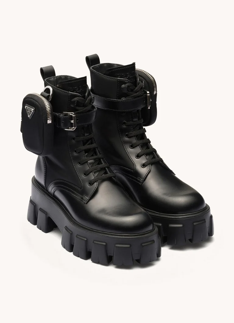 Prada  Biker boot van leer