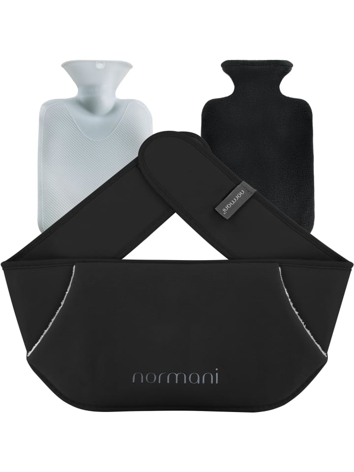 normani Wärmflasche mit Gürtel und Bezug Nikiski in Schwarz günstig kaufen onesize
