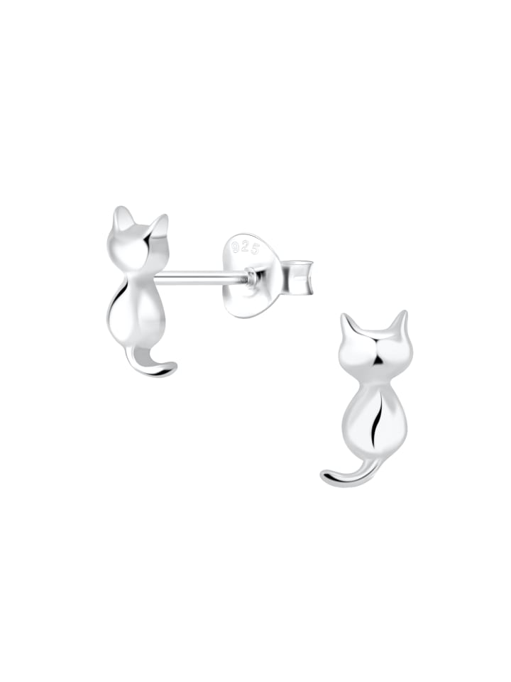 Alexander York Ohrringe, Ohrstecker KATZE 3d in 925 Sterling Silber, 2-tlg. günstig kaufen onesize