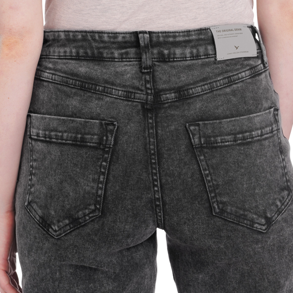 Damen Straight-Jeans mit Used-Waschung