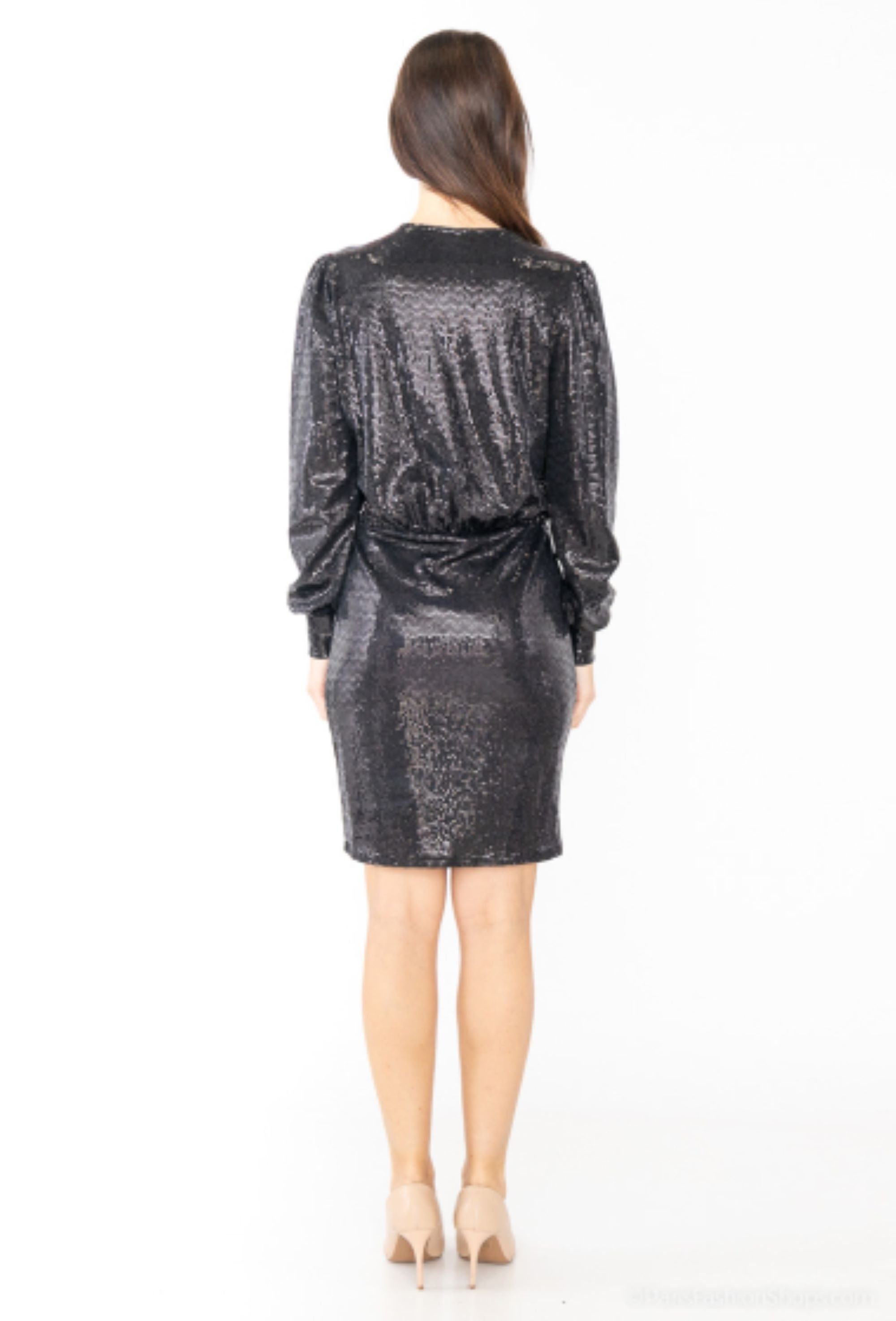 FadenWelt Cocktailkleid Silvester Damen Bodycon Kleid Cocktailkleid Partykleid (Cocktail kleid) Bodycon Kleid Glitzer für Silvester und Weihnachten