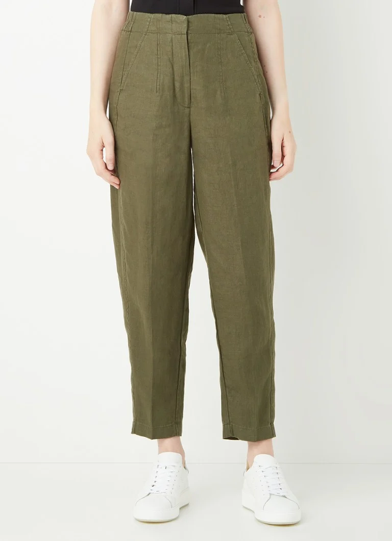 Pantaloni di lino affusolati a vita alta Whistles