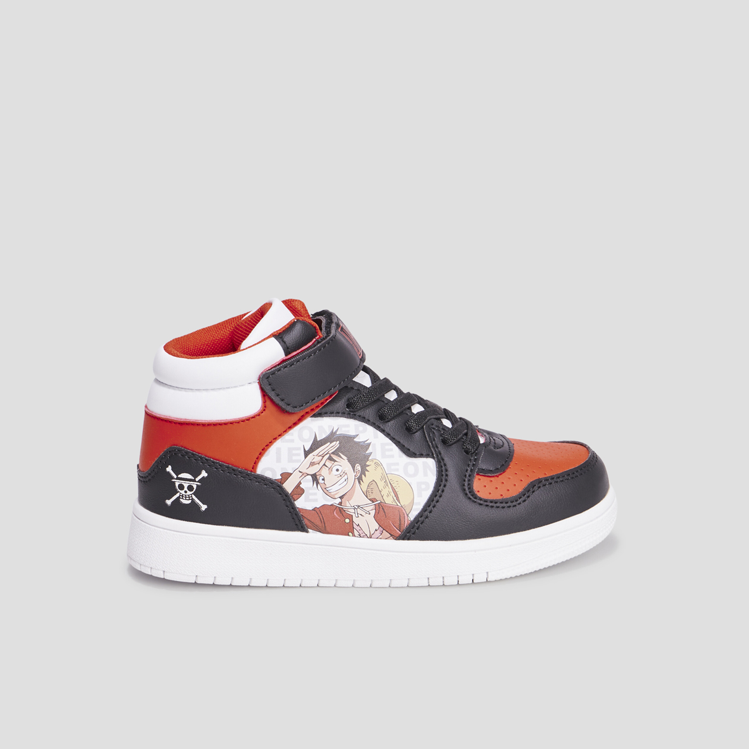 Baskets montantes à scratchs One Piece noir garçon | La Halle