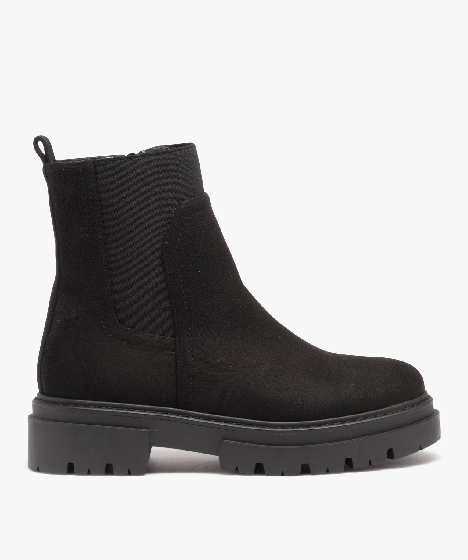 Boots en suédine, à tige élastique et semelle crantée noir | GEMO
