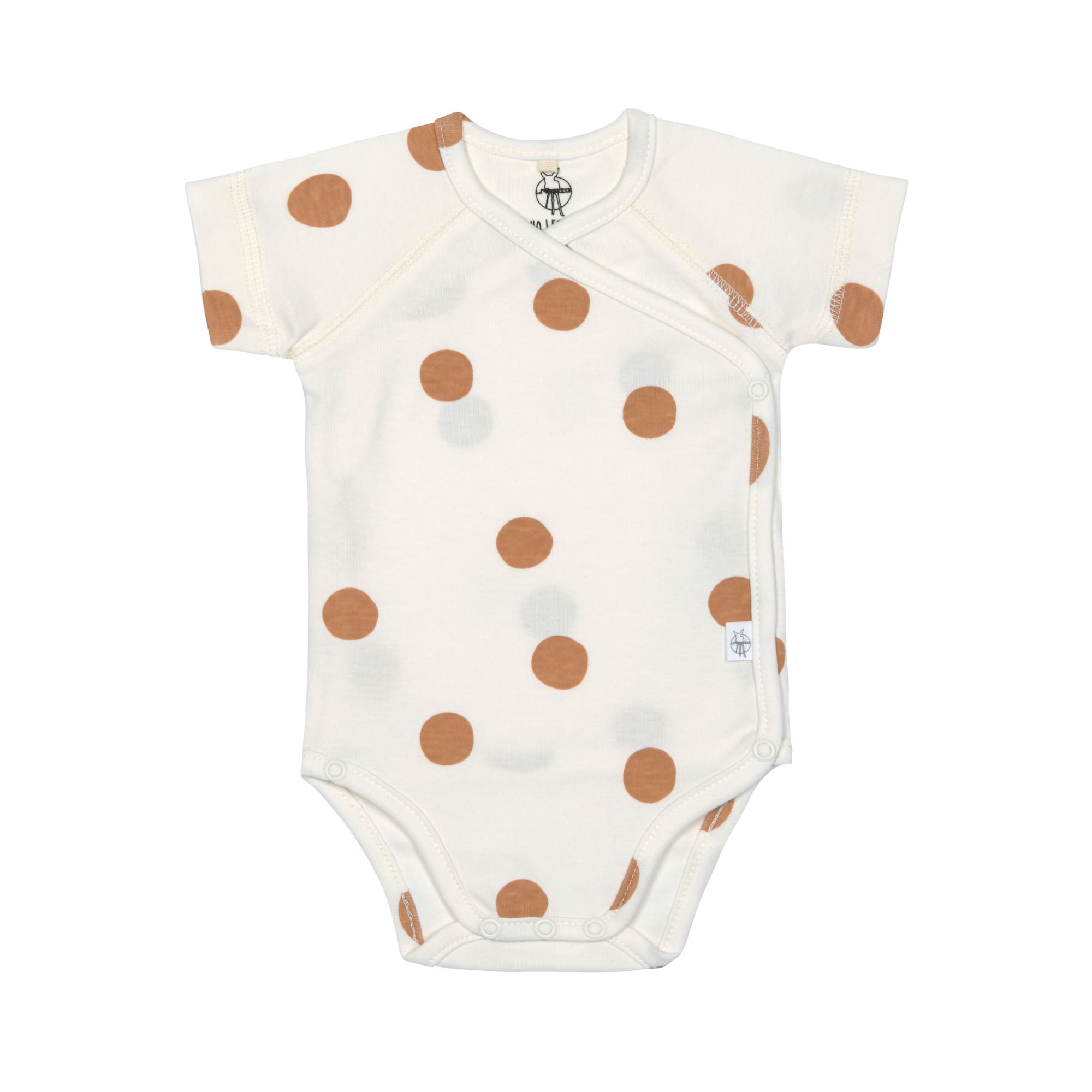 Baby Wickelbody kurzarm - Bio Baumwolle, Punkte, Weiß