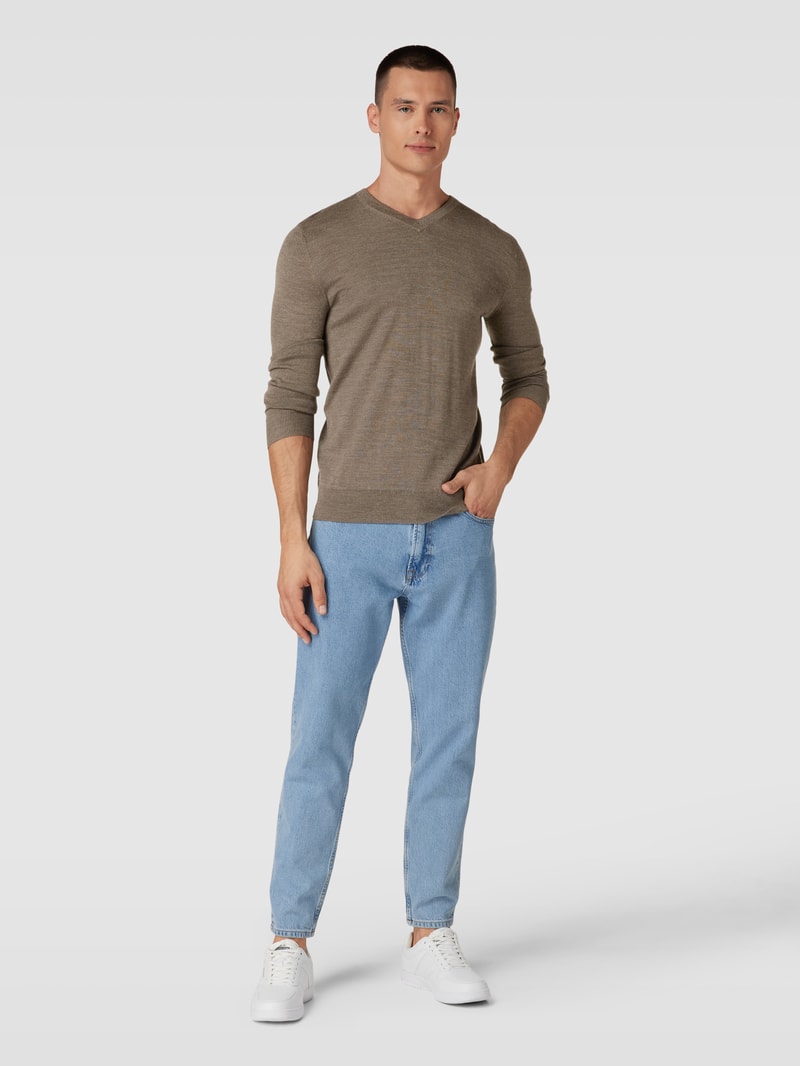 Strickpullover in taupe meliert