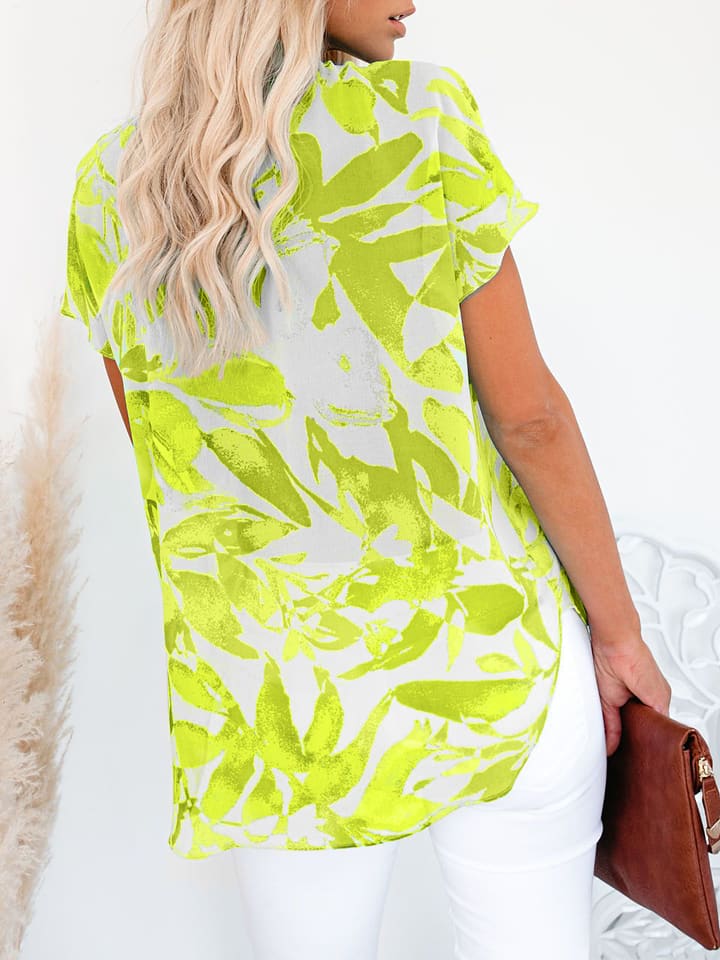 Milan Kiss Bluse in Grün/ Weiß günstig kaufen