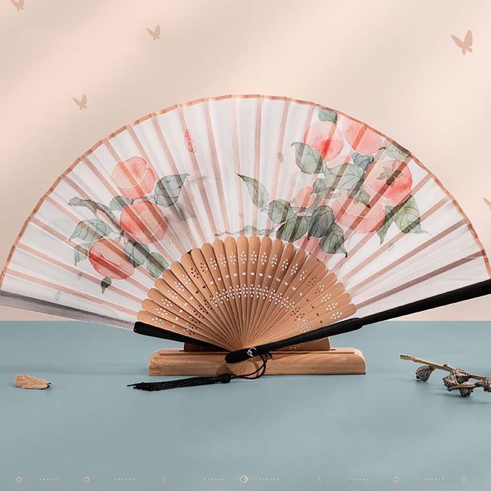 aikidio Handfächer Handfächer Faltbarer Sommerfächer im klassischen Outfit(1-tlg), (1-tlg)