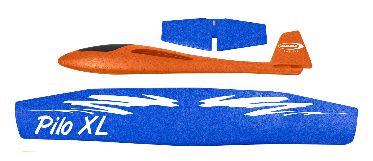 Jamara e.K. JAMARA Pilo XL Schaumwurfgleiter EPP Tragfläche blau Rumpf orange