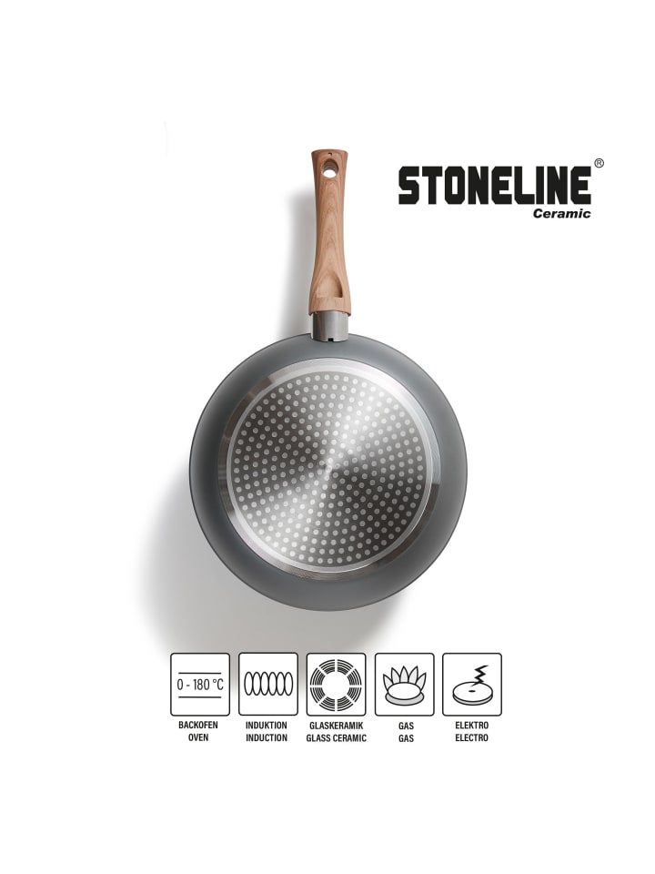 Stoneline Keramik Kochgeschirr-Set 14-teilig | mit Deckeln in Holzoptik günstig kaufen onesize