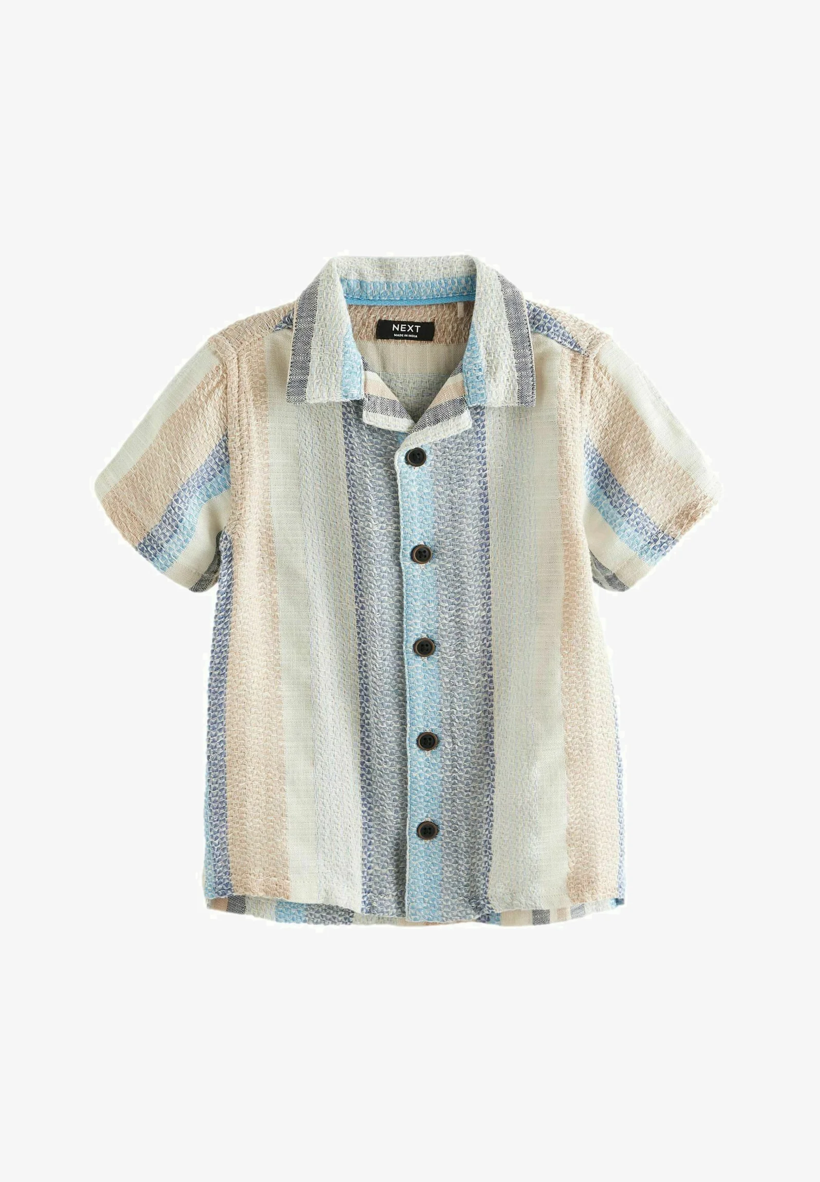 Siguiente Camisa de manga corta con rayas verticales y corte regular