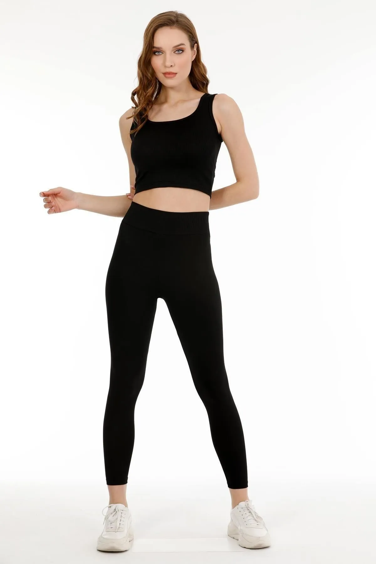 Sensu  Gerippte Damen-Leggings mit hoher Taille Tyt110
