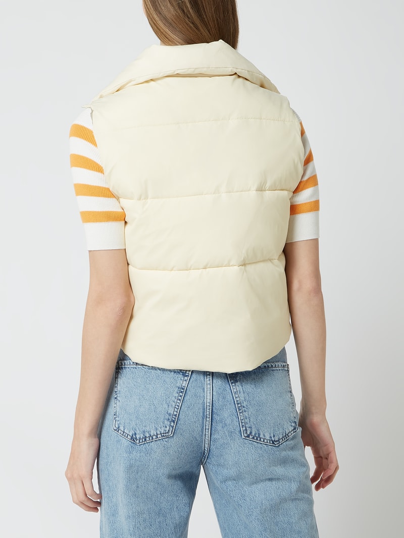 Steppweste mit Stehkragen in offwhite