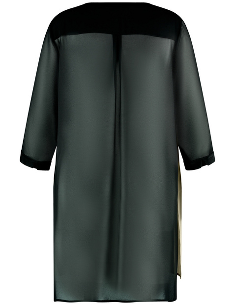 Transparente Longbluse mit 3/4 Arm