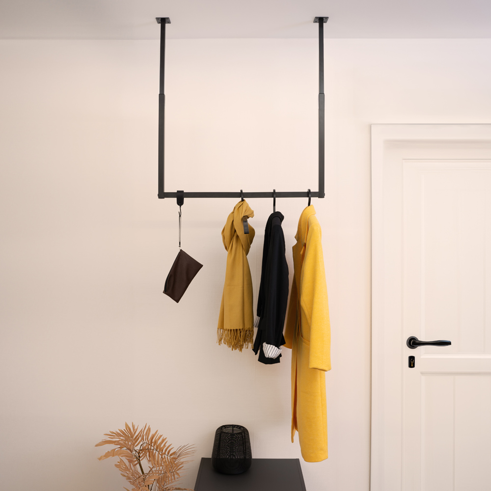 Home Deluxe Garderobenleiste inkl. Kleiderbügel und S-Haken SWAY
