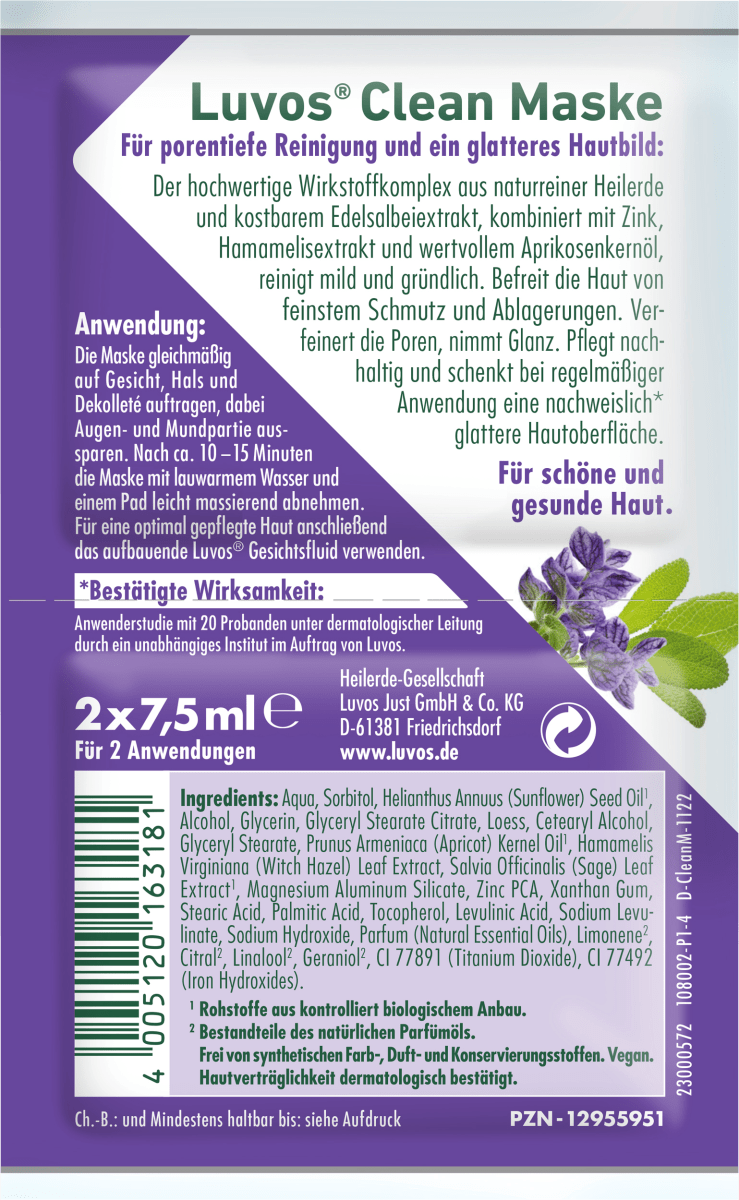 Gesichtsmaske Clean (2 x 7,5 ml), 15 ml