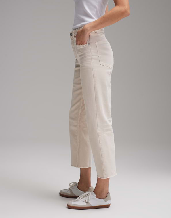 Wide Cropped Jeans Momito color