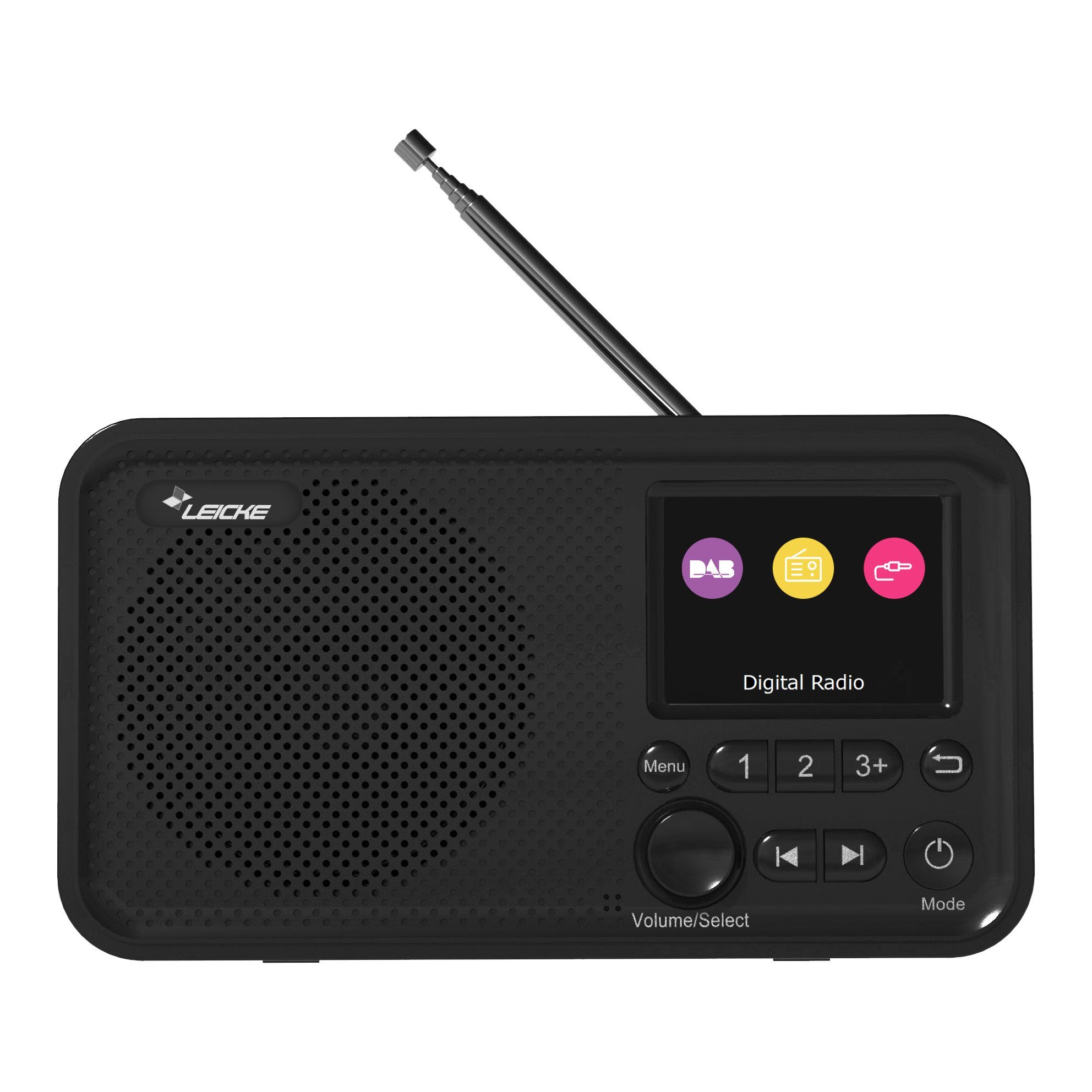 Leicke DJ ROXXX DAB+ Radio 5 Watt 8 Ω Bluetooth-Lautsprecher (Bluetooth 5.0, 5 W, Empfang von allen im Sendegebiet verfügbaren DAB+ und UKW-Sendern)