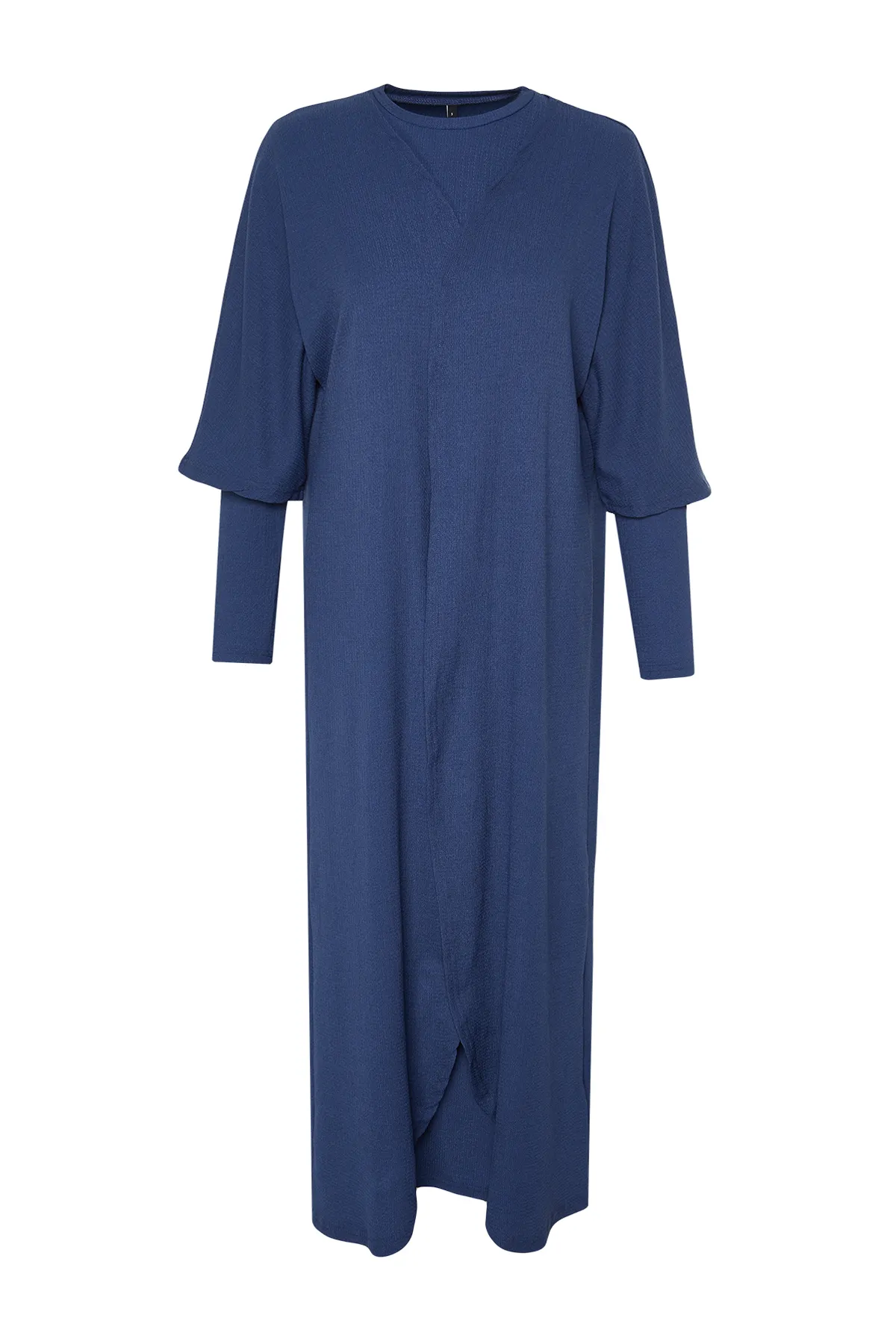 Trendyol Modest  Blauer Wickel-Kimono-Kleid-Strickanzug TCTSS24EB00203
