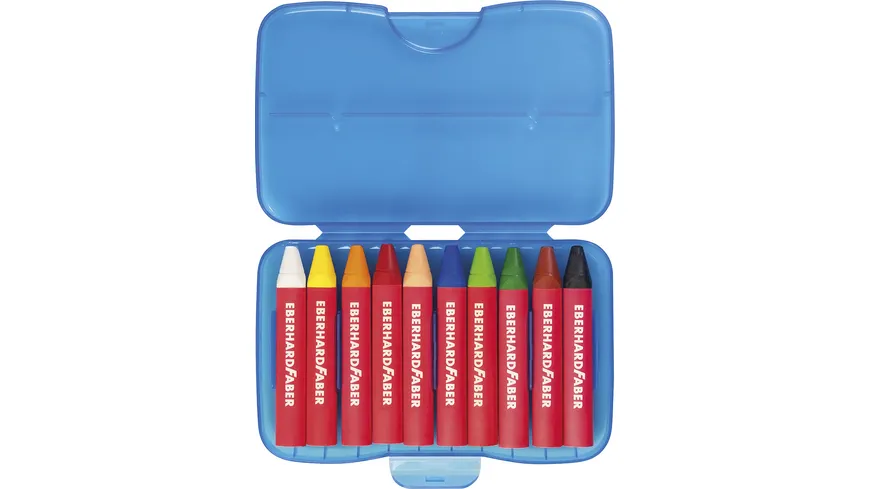 EBERHARD FABER Wachsmalkreiden dreiflächig 8+2 Plastikbox