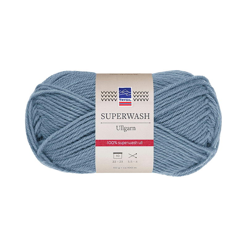 Trysil Superwash ullgarn lys denim