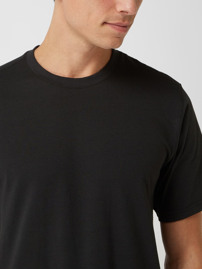 T-Shirt mit Rundhalsausschnitt im 3er-Pack in mittelgrau meliert