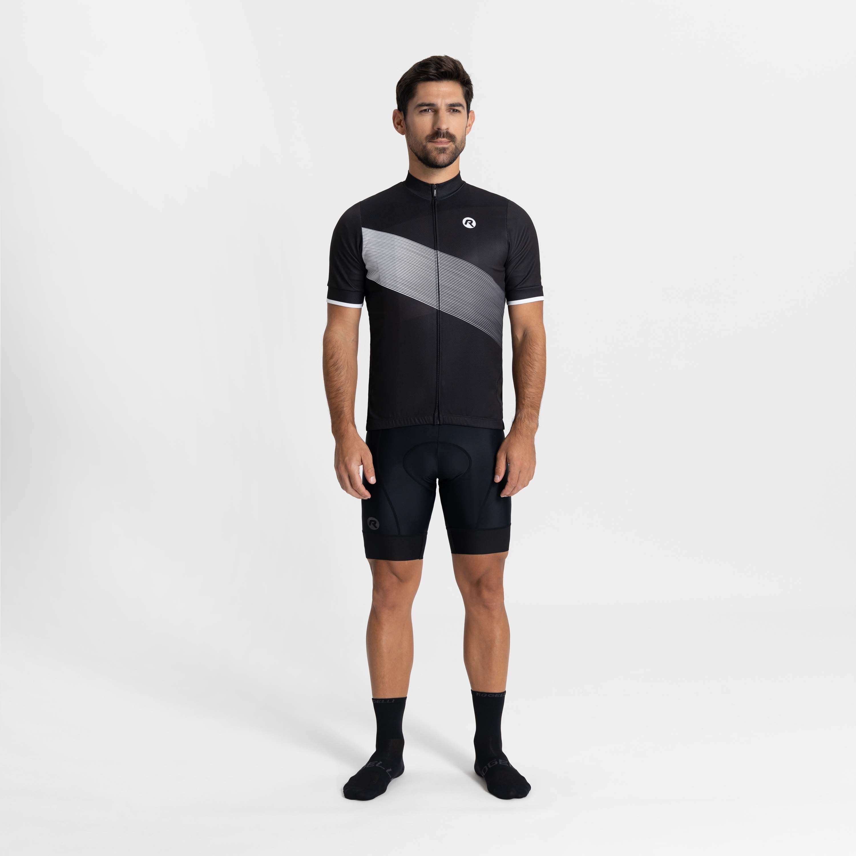 Rogelli Groove Schwarz Herren Radtrikot Kurzarm