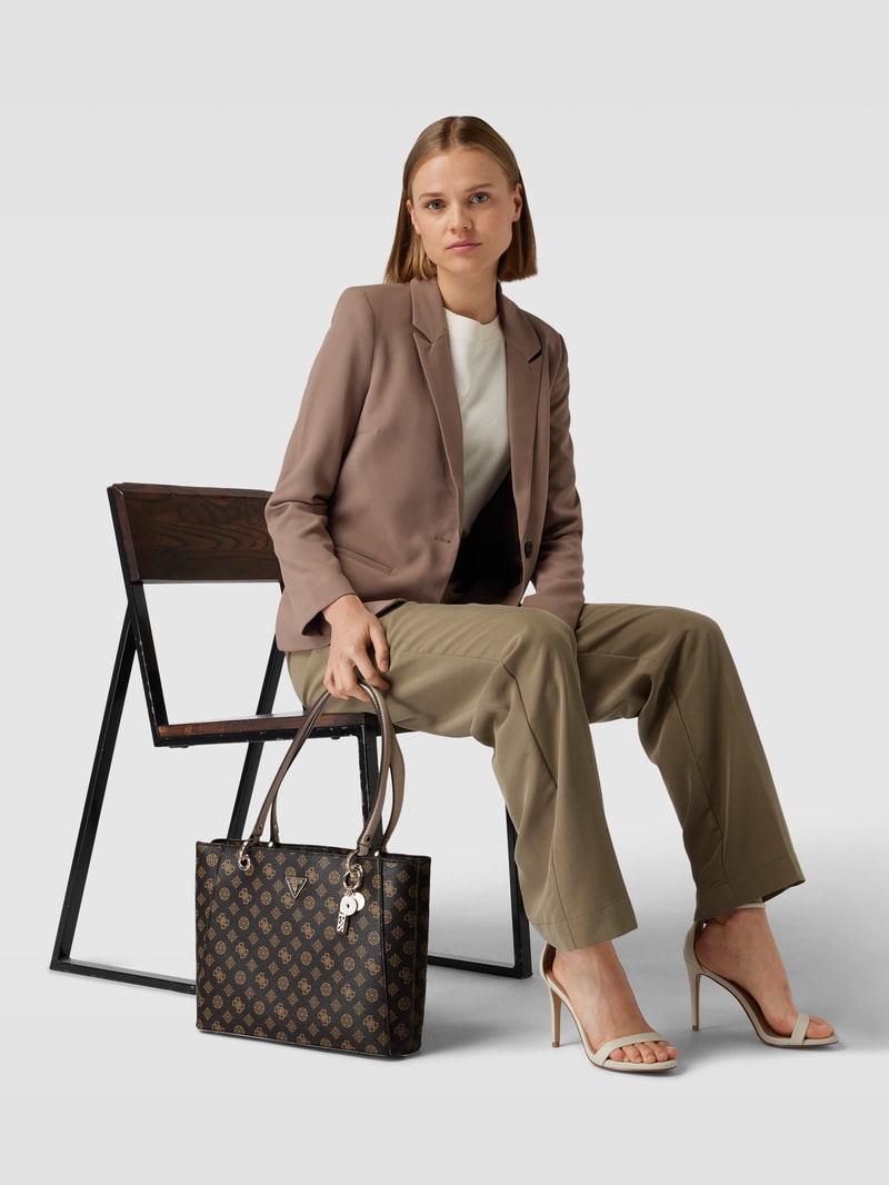 Shopper mit Allover-Print Modell 'NOELLE' in mittelbraun