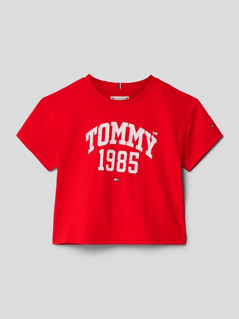 T-Shrit mit Label-Print in weiß