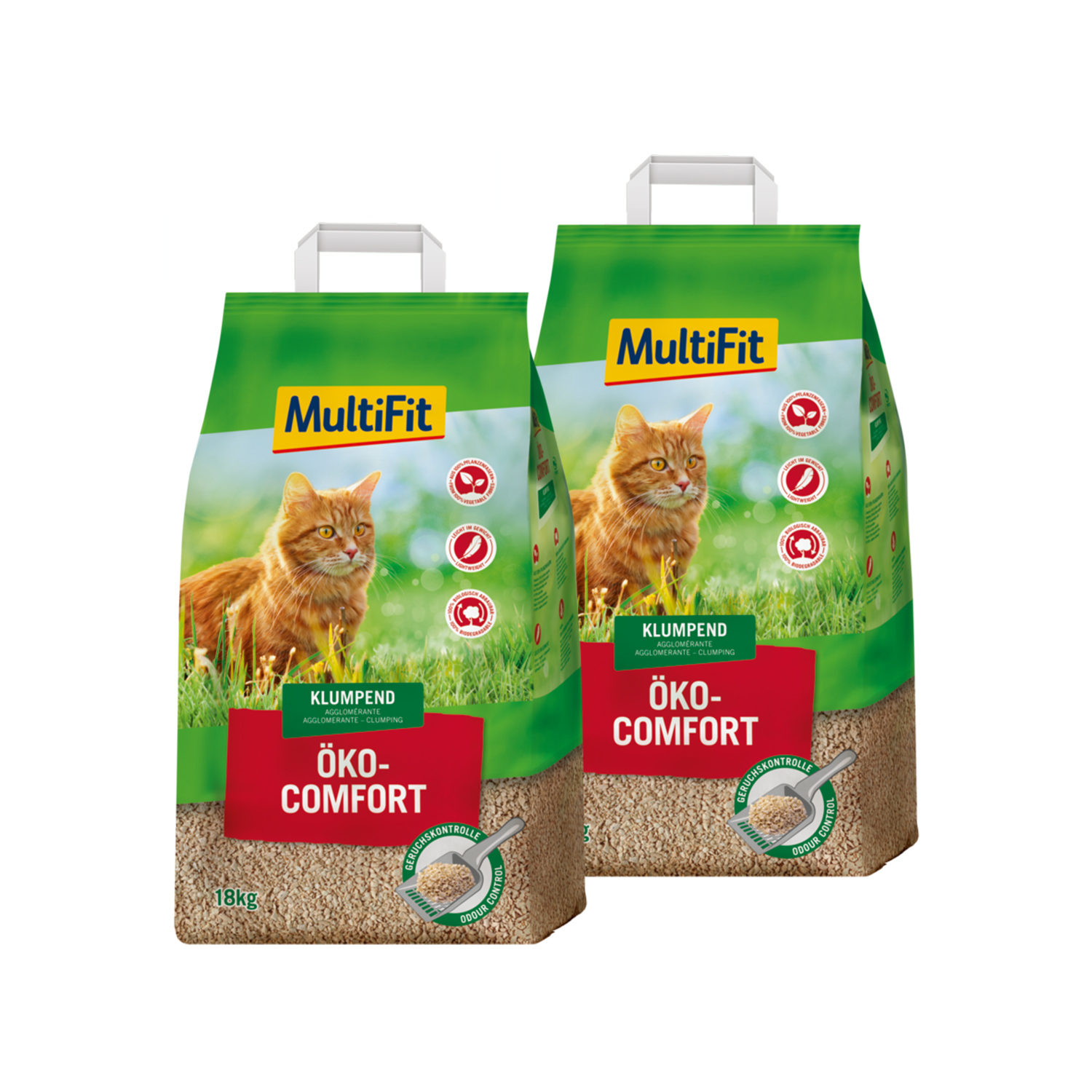 MultiFit Katzenstreu MultiFit Öko-Comfort 2x18 kg