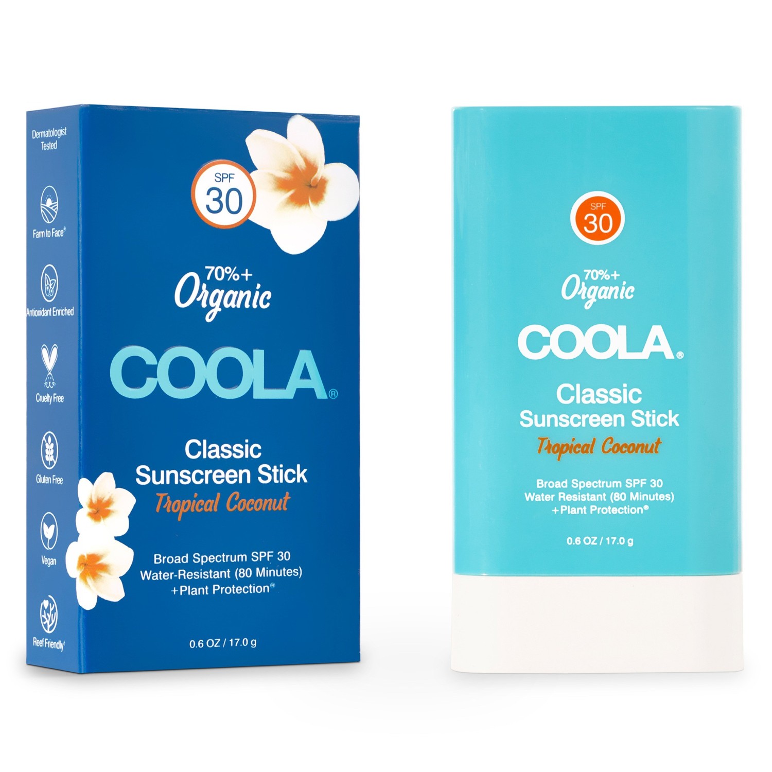 Coola Tropical Coconut Face Sunscreen Stick SPF 30