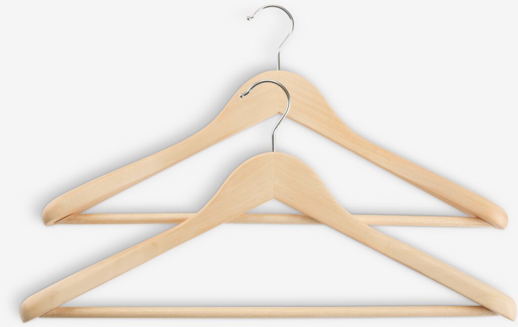SIGFRID Kleiderbügel L45cm für T-Shirts/Jacken, 2 Stück/Holzverpackung