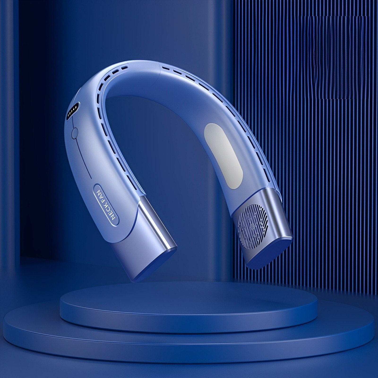 Suzakuin Mini USB-Ventilator Tragbarer Nackenventilator mit LCD-Display und TEC-Kühlsystem