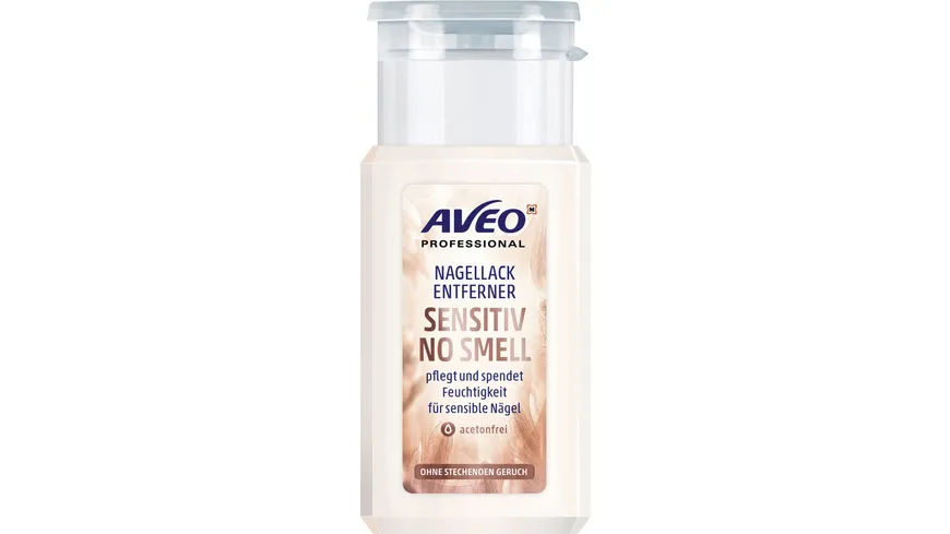 AVEO Professional Nagellackentferner Sensitiv No Smell Acetonfrei mit Pumpe 125 ml