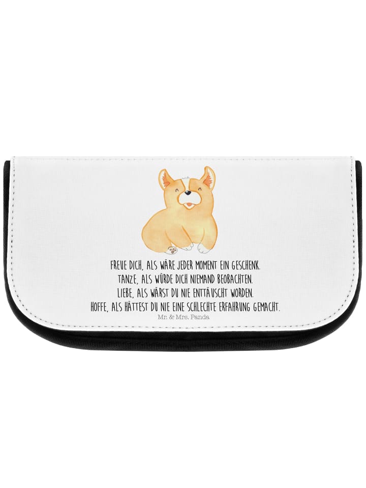 Mr. & Mrs. Panda Kosmetiktasche Corgie mit Spruch in Weiß günstig kaufen onesize