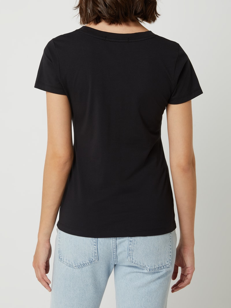 T-Shirt mit Logo-Stickerei  in black