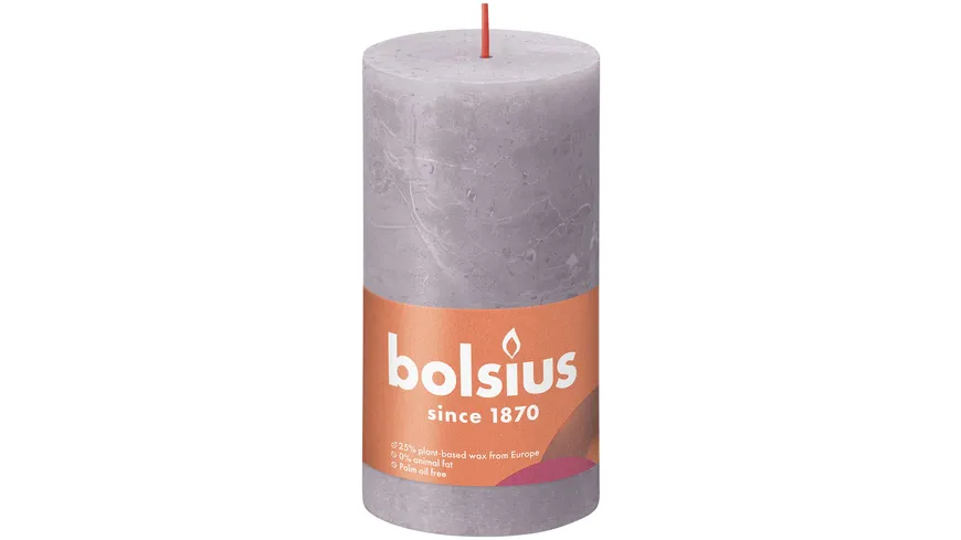 bolsius Rustikkerze Shine 13/6,8cm Gefrorener Lavendel