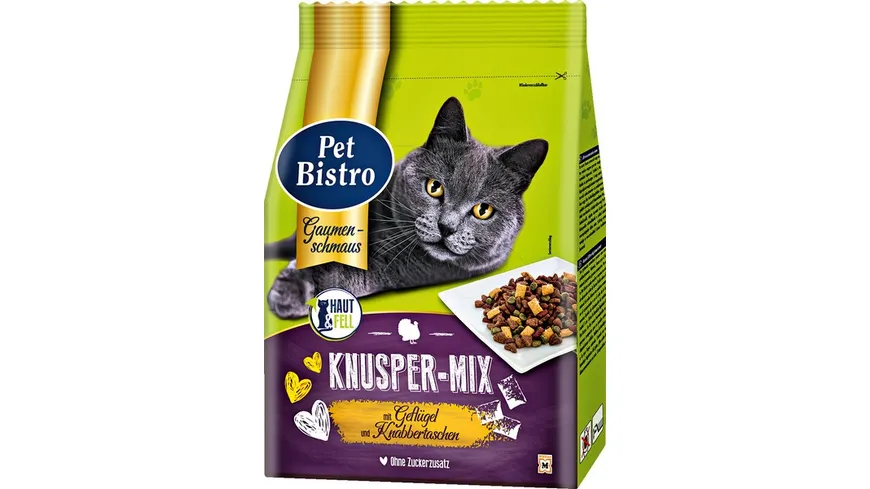 Pet Bistro Katzentrockenfutter Knusper-Mix mit Geflügel und Rind 800 g