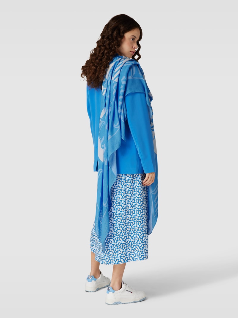 Schal mit Label-Print Modell 'TULIP FOULARDS' in blau