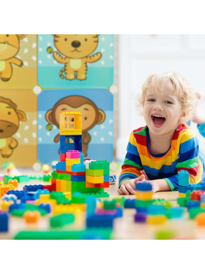 relaxdays Kinderregal Stecksystem in Bunt günstig kaufen onesize