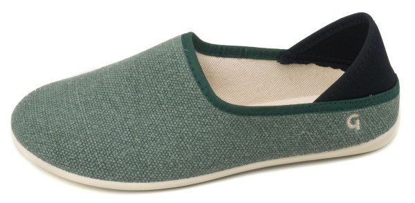 Gottstein ~ Leinen Slipper Slip-On Vegan ~ grün meliert