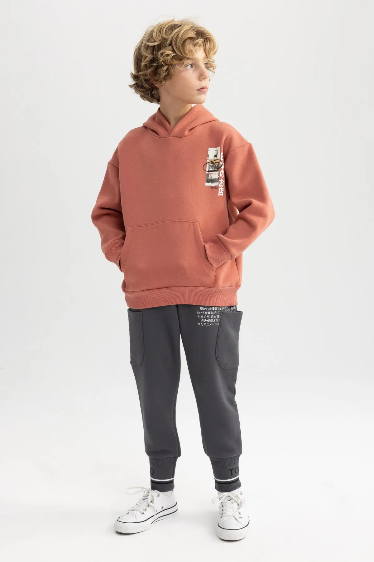 DeFacto  Dickes Sweatshirt-Sweatshirt mit Kapuze für Jungen in Oversize-Passform