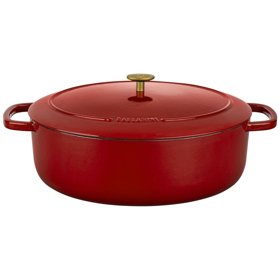 Cocotte 37 cm, oval, Rot, Gusseisen