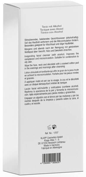 KLAPP Skin Care Science Clean & Active Tonic with Alcohol Gesichtswasser